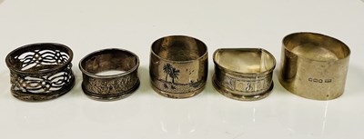 Lot 516 - A George VI hallmarked silver napkin ring,...
