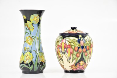 Lot 1556 - PHILIP GIBSON FOR MOORCROFT; a jar and cover,...
