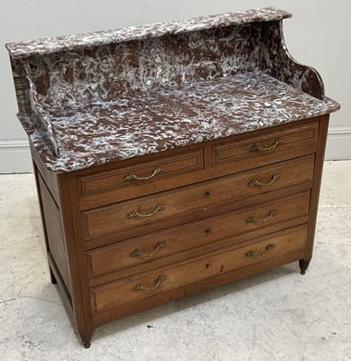 Lot 115 - A 19th century Continental oak marble top wash...