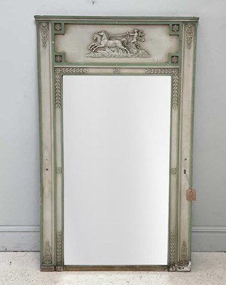 Lot 22 - A large French cream painted mirror, 187cm x...