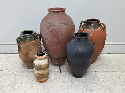 Lot 1685 - A collection of five decorative terracotta...