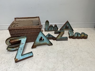 Lot 299 - A collection of painted aluminium letters of...