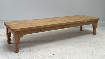 Lot 45 - A large modern pine rectangular coffee table...