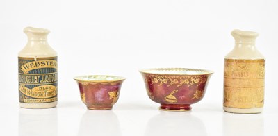 Lot 1719 - WEDGWOOD; two lustre ware bowls, decorated...