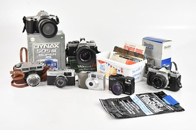 Lot 1805 - A collection of film cameras, to include a...