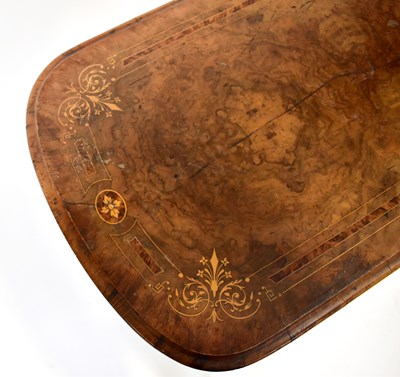 Lot 9 - A Victorian inlaid burr walnut rectangular...
