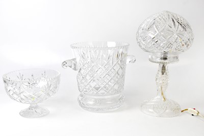 Lot 210 - Three items of cut glass crystal, comprising a...