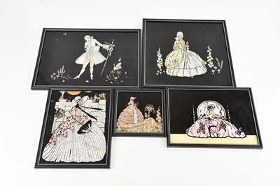 Lot 319 - A collection of five Art Deco figural studies,...