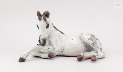 Lot 451 - KEZA RUDGE (born 1966); a raku sculpture of a...
