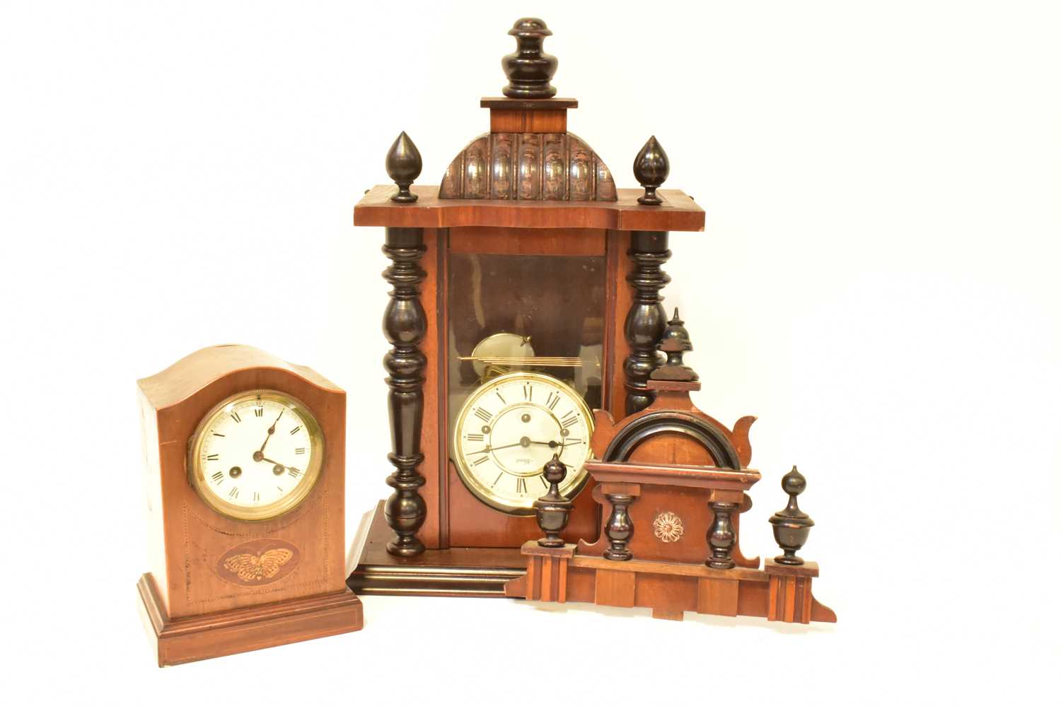 Lot 82 - Two clocks, comprising a mahogany dome top...
