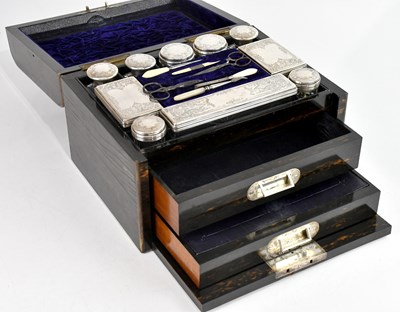 Lot 285 - A 19th century coromandel travelling vanity...