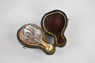 Lot 361 - A Victorian bulbous clear glass perfume bottle,...