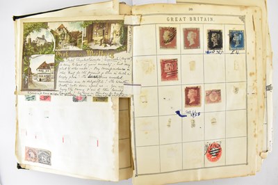Lot 830 - A 19th century stamp album containing filled...