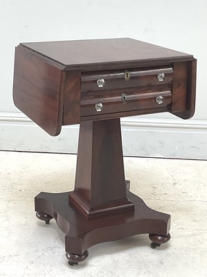 Lot 222 - A Victorian mahogany drop-leaf sewing/side...