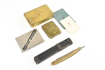 Lot 1203 - A WWI Christmas tin, two cigarette cases and a...