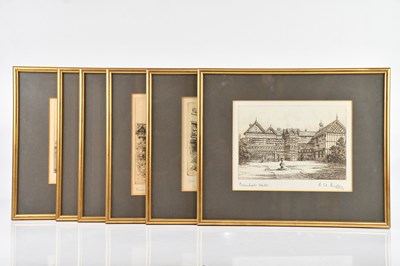 Lot 1029 - R G RISELEY; a collection of six etchings,...
