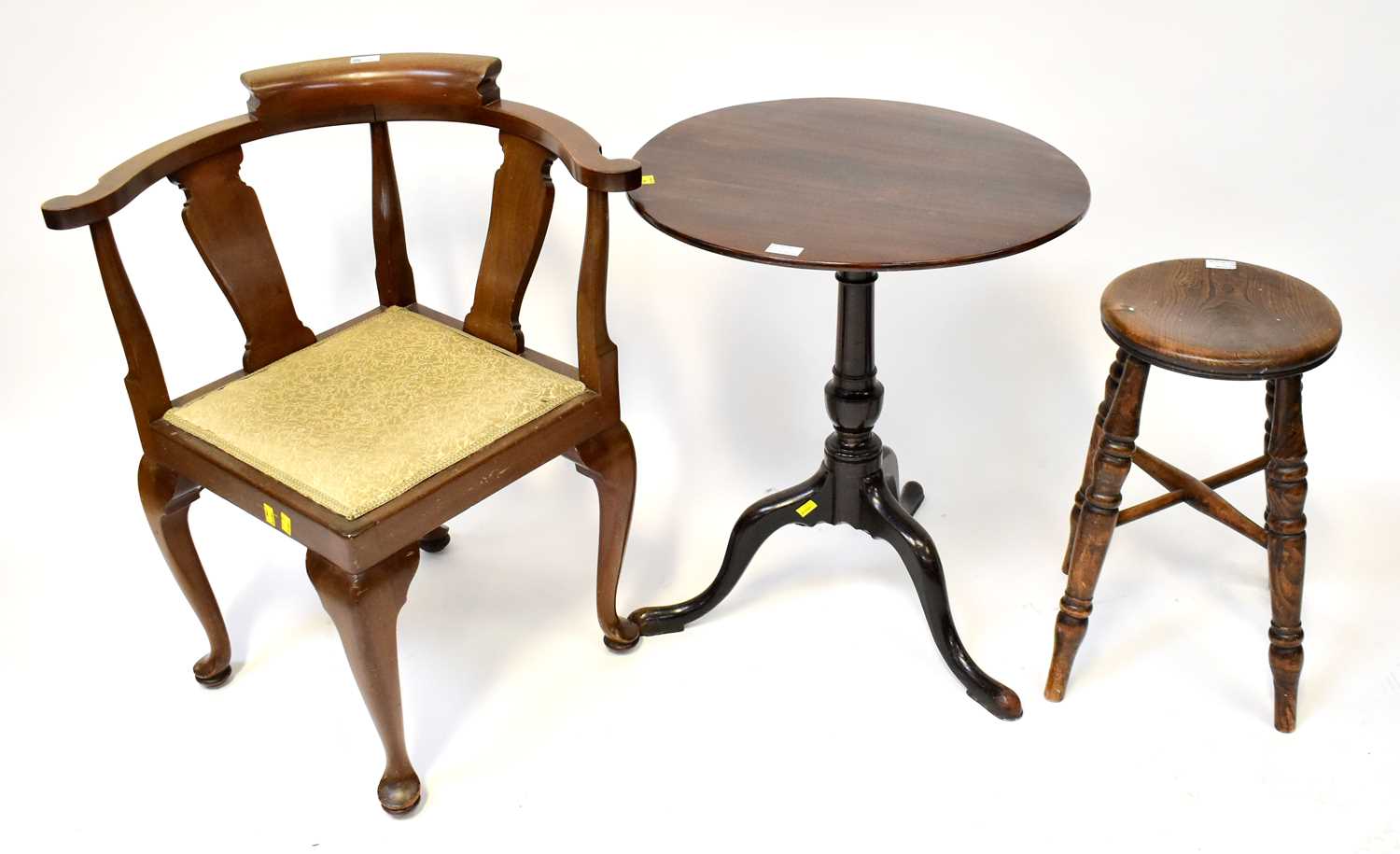 Lot 17 - A 19th century mahogany corner chair, an early...