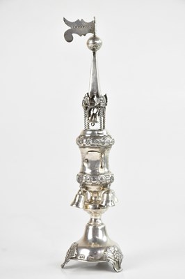 Lot 312 - A Russian silver spice tower, indistinctly...