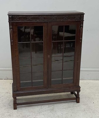 Lot 178 - An early 20th century oak display cabinet,...