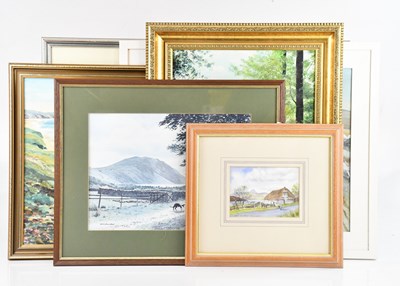 Lot 1102 - JOAN SALE; oil on canvas, forest scene, signed,...