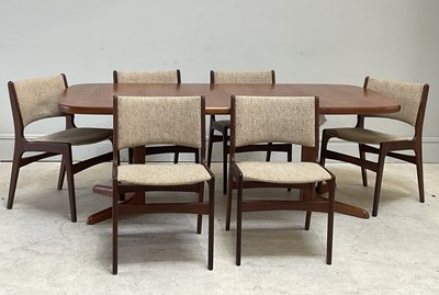 Lot 7 - SKOVBY; a Scandinavian teak dining table with...
