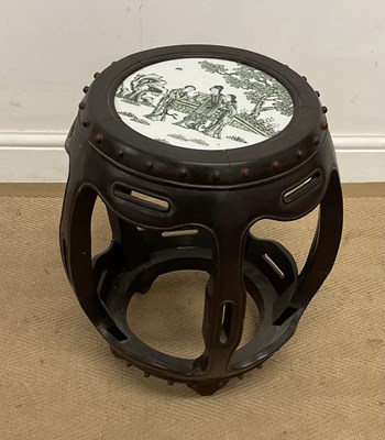 Lot 106 - A Chinese low stool of barrel form