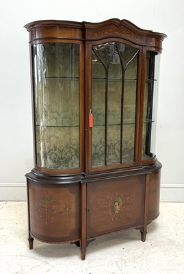 Lot 94 - An Edwardian painted and inlaid mahogany...