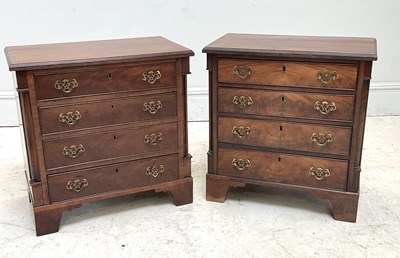 Lot 142 - A pair of 19th century mahogany chests of four...