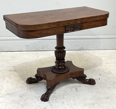 Lot 152 - A 19th century mahogany fold-over card table,...