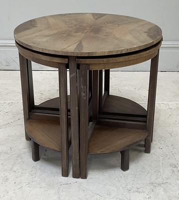 Lot 18 - An Art Deco walnut nest of coffee tables with...