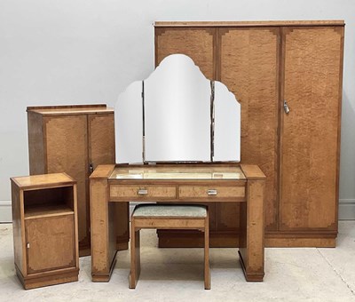 Lot 2 - B & W COCKAYNE; an Art Deco bird's eye maple...