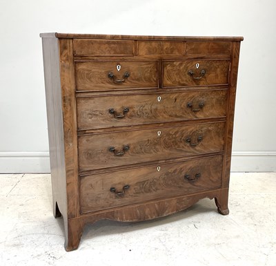 Lot 144 - A Victorian mahogany chest of two short over...