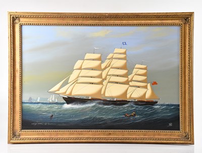 Lot 1084 - UNATTRIBUTED; oil on board, 'Cutty Sark off...