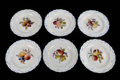 Lot 1679 - MEISSEN; a set of six hand painted plates,...