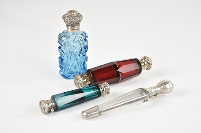 Lot 498 - A Continental white metal mounted cut glass...