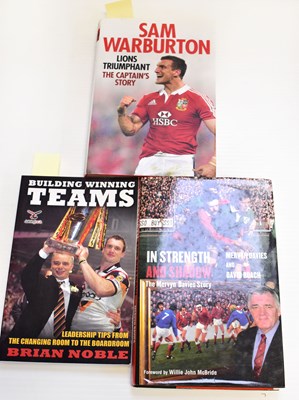 Lot 431 - RUGBY; three signed books, comprising Davies...