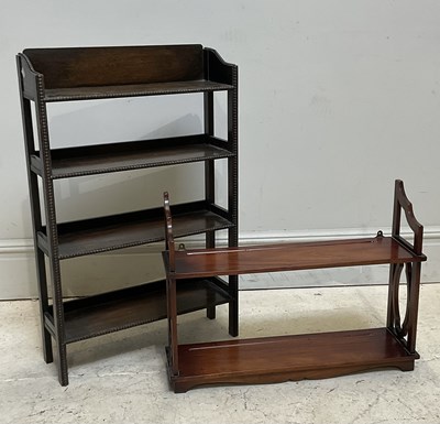 Lot 184 - An early 20th century oak dwarf open fronted...