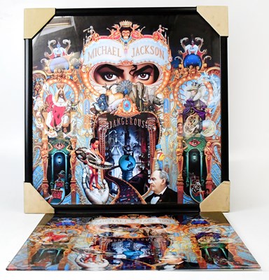 Lot 292 - MICHAEL JACKSON; a reverse printed glass panel...