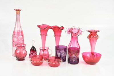 Lot 1797 - A collection of Victorian and later cranberry...