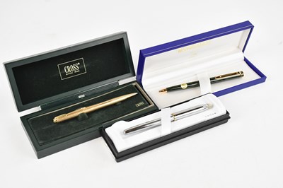 Lot 383 - CROSS; a cased fountain pen, a cased Waterman...