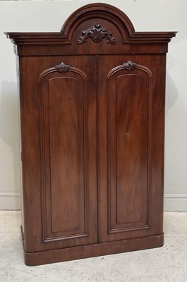 Lot 118 - A Victorian carved mahogany twin door wardrobe,...