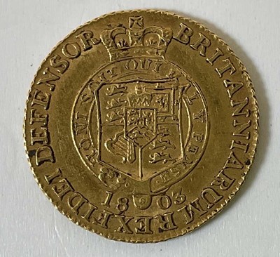 Lot 699 - A George III half guinea, 1803.