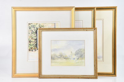 Lot 1138 - WENDY TRINDER; four decorative watercolours...