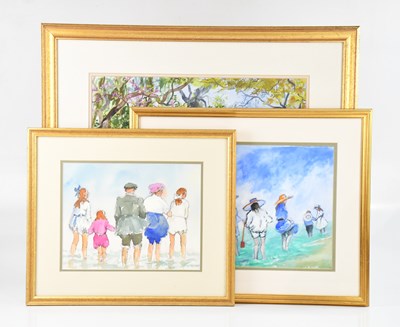Lot 1142 - ROSEMARIE DE GOEDE; two watercolours, figures...