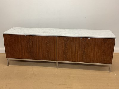 Lot 734 - FLORENCE KNOLL; a vintage rosewood veneered...