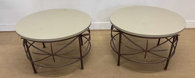 Lot 775 - A pair of circular occasional tables, with...