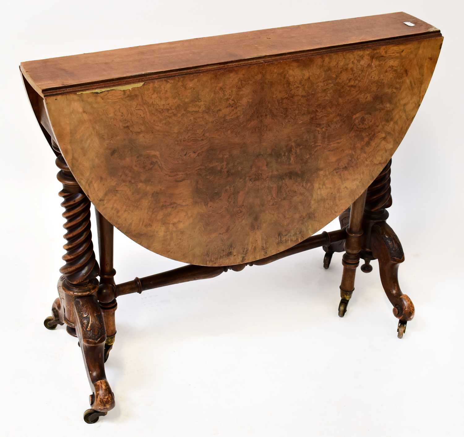 Lot 44 - A Victorian burr walnut Sutherland table, on...