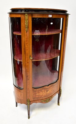 Lot 54 - A reproduction inlaid brass-mounted vitrine of...