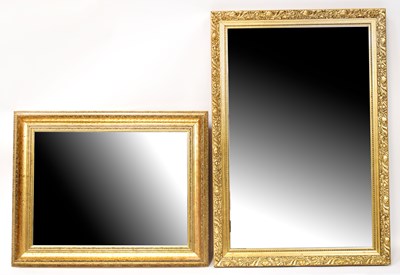 Lot 57 - Two rectangular gilt framed mirrors, both with...