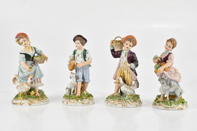 Lot 1914 - CAPODIMONTE; four ceramic figures representing...